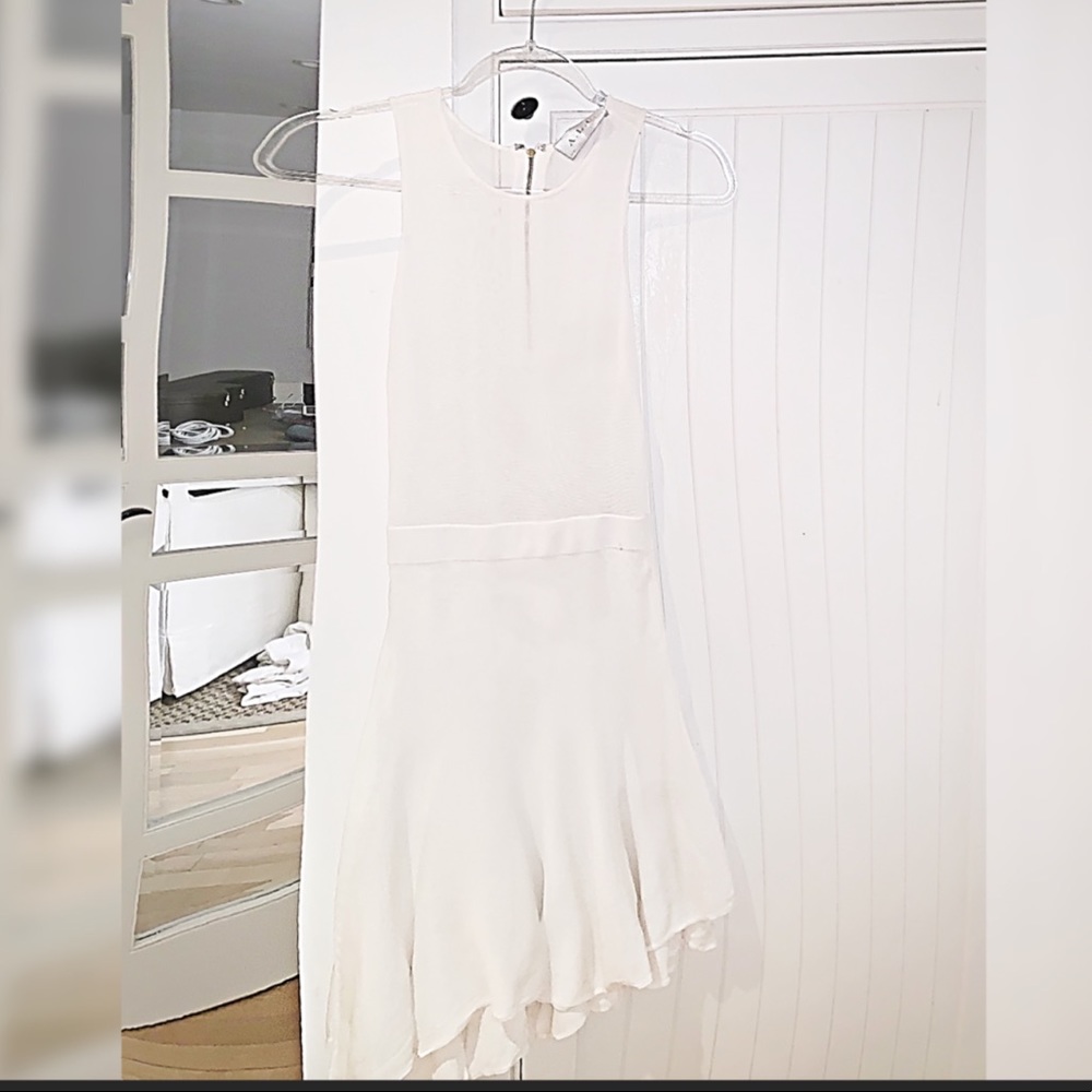 A.L.C white sheer mini dress
